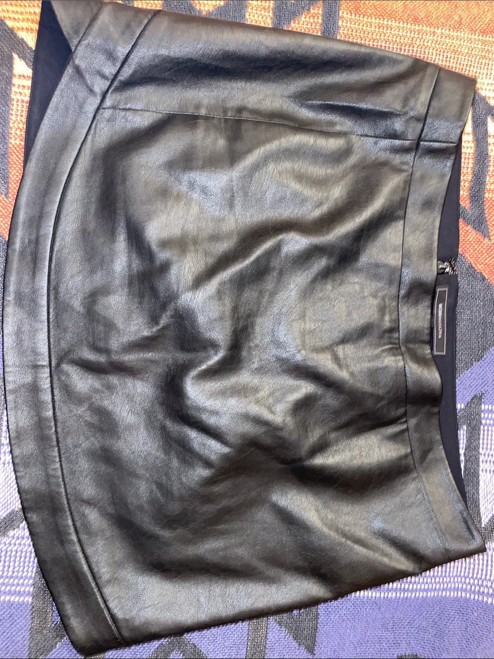 BCBGMaxAzria Black Faux Leather Mini Skirt